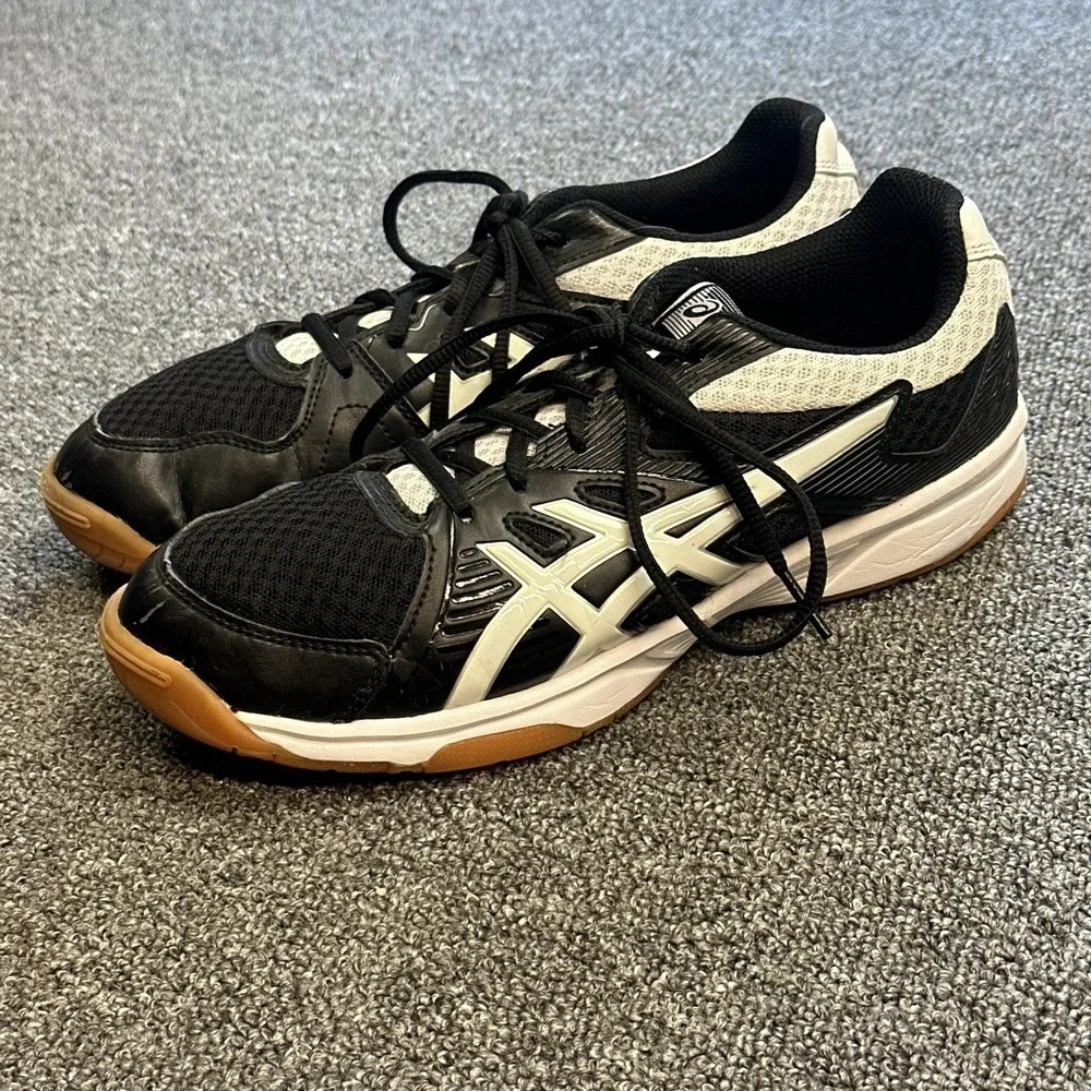 Asics Shoes Womens 9 Gel Upcourt 3 Volleyball Shoe 1072A031 Laced Up Black Slip‎